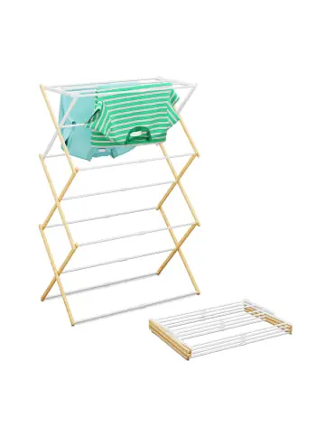 relaxdays Wäscheständer in Natur/ Weiß - (B)74 x (H)107 x (T)37 cm günstig kaufen | limango Meistverkauft