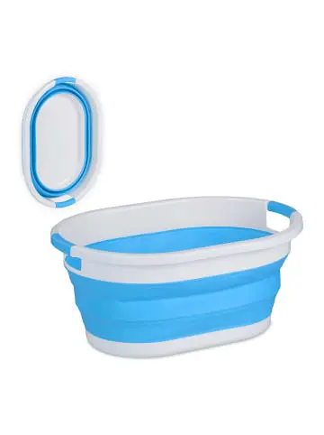 relaxdays Wäschekorb "faltbar" in Blau - 36 l günstig kaufen | limango Preisreduziert
