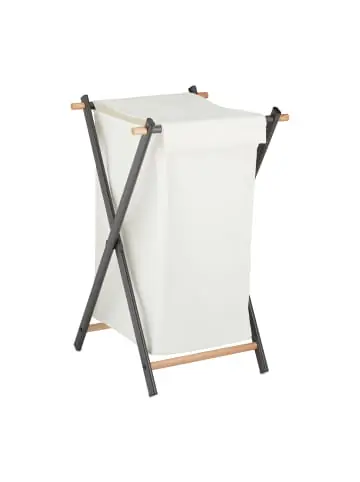 relaxdays Wäschekorb in Creme/ Anthrazit - (B)45 x (H)71 x (T)42 cm günstig kaufen | limango Preisknaller