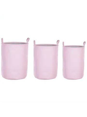 Beliani 3er-Set Wäschekörbe ARCHA in Rosa/Grau günstig kaufen | limango Bestpreis