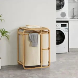 en.casa Wäschesammler Evenes in Beige (H)70.5cm (B)49.5cm (T)33cm günstig kaufen | limango Top-Angebot