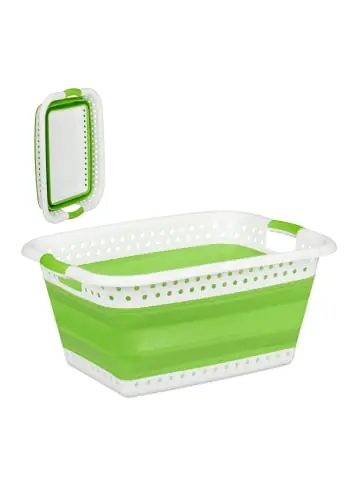 relaxdays Wäschekorb in Hellgrün - (B)61 x (H)27 x (T)45,5 cm günstig kaufen | limango Garantierte Lieferung