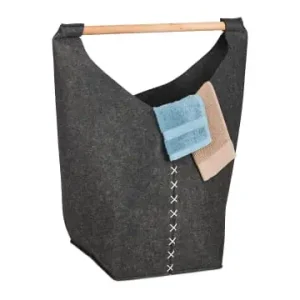 Jetzt Bestellen relaxdays Wäschesammler in Dunkelgrau/ Natur - (B)62 x (H)68 x (T)34,5 cm günstig kaufen | limango