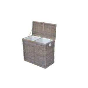 möbel-direkt Wäschsammler DUO Rattanwäschekorb in naturgrau günstig kaufen | limango Angebot