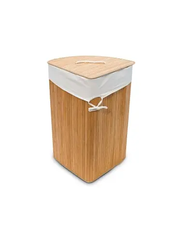 Kostenfreie Lieferung relaxdays 2 x Eckwäschekorb Natur - (B)49,5 x (H)65 x (T)37 cm günstig kaufen | limango