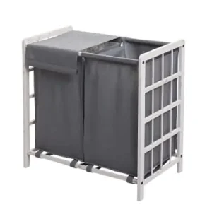 Garantierte Lieferung MCW Wäschesammler B60 mit 2x Wäschesack, Shabby weiß, Bezug grau günstig kaufen | limango