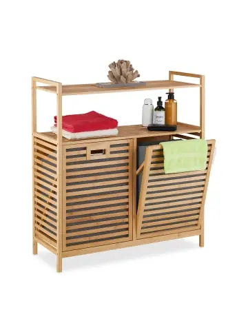 Günstig relaxdays Wäschekorb in Natur - (B)88 x (H)95 x (T)33 cm günstig kaufen | limango