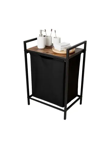 relaxdays Wäschesammler in Schwarz/ Braun - 65 L günstig kaufen | limango Schneller Versand