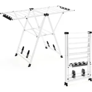 Garantierte Lieferung COSTWAY Wäscheständer 141cm klappbar mit verstellbaren Flügeln in Weiß günstig kaufen | limango