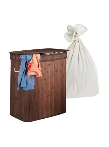 relaxdays Wäschekorb in Dunkelbraun - (B)52 x (H)63 x (T)32 cm günstig kaufen | limango Mega-Angebot