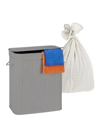 Neu Im Sortiment relaxdays Wäschekorb in Grau - (B)52 x (H)63 x (T)32 cm günstig kaufen | limango