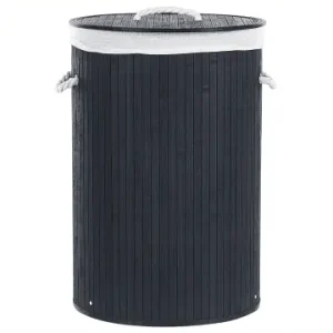 Knallerangebot Beliani Wäschekörbe SANNAR in Schwarz/Weiß - (W) 40 x (H) 60 x (L) 40 cm günstig kaufen | limango