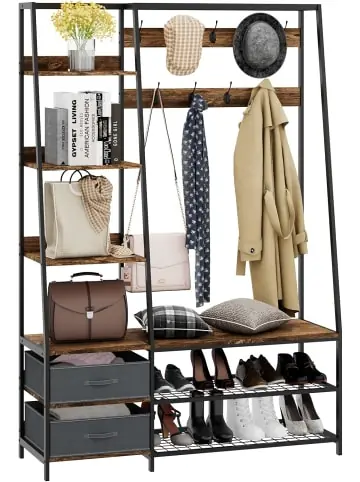 COSTWAY Garderobenständer mit Sitzbank in Braun günstig kaufen | limango Billig