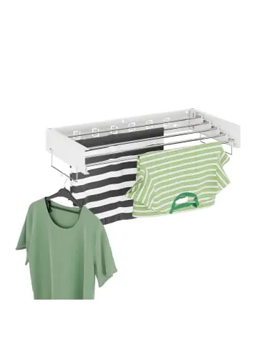 relaxdays Wand-Wäscheständer in Weiß - (B)80 x (H)15 x (T)40,5 cm günstig kaufen | limango Rabatt