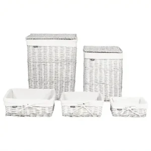 Beliani 1er-Set Wäschekörbe ELLA in Grau/Weiß günstig kaufen | limango Versand Am Gleichen Tag