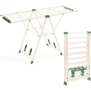 COSTWAY Wäscheständer 163cm klappbar mit verstellbaren Flügeln in Beige günstig kaufen | limango Direkt Vom Hersteller