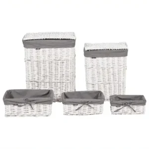 Expressversand Beliani 1er-Set Wäschekörbe ELLA in Weiß/Grau günstig kaufen | limango