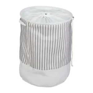 relaxdays Wäschekorb "Streifen" in Weiß/ Grau - 60 l günstig kaufen | limango Expressversand