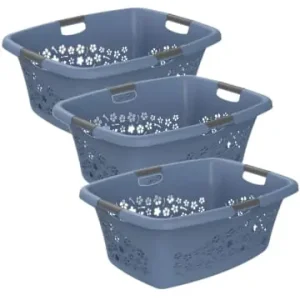 Rotho Flowers 3er-Set Wäschekorb 50l, Kunststoff (PP) BPA-frei in Horizon blau günstig kaufen | limango Direkt Vom Hersteller