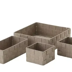 Zertifiziert HOME STORY Aufbewahrungskorb, 4er-Set | Braun | Höffner