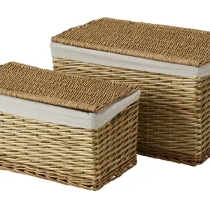 Schnäppchen HOME STORY Aufbewahrungskorb mit Deckel, 2er Set