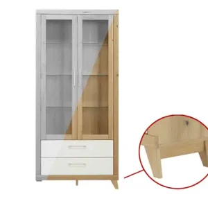 Preis Gesenkt smart Vitrine Oslo | Wildeiche, Wildeiche (Nachbildung), Weiß