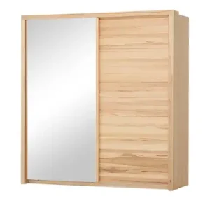 smart Schwebetürenschrank, 2-türig mit Spiegeltür Oslo | Kernbuche, Kernbuche (Nachbildung) Sichere Zahlung