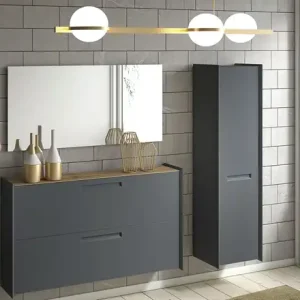 Wohnwert Hängeschuhschrank Azzura | Anthrazit, Eiche (Nachbildung) Neuheit