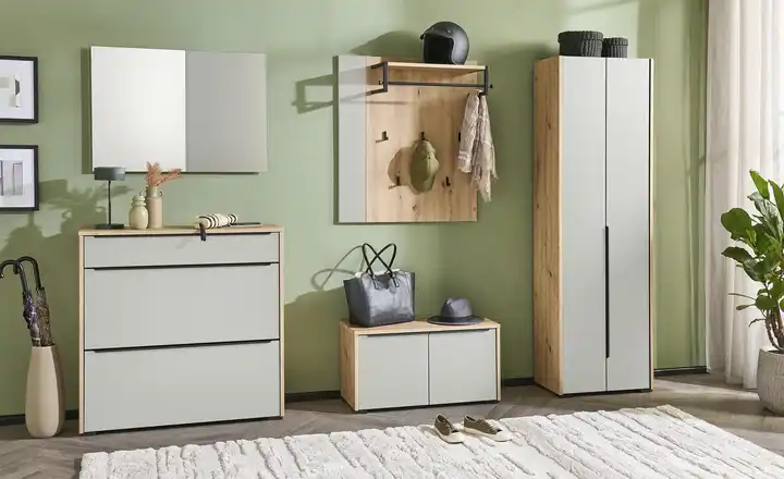 Wohnwert Schuhschrank Arca | Eiche (Nachbildung), Sand Letzte Chance