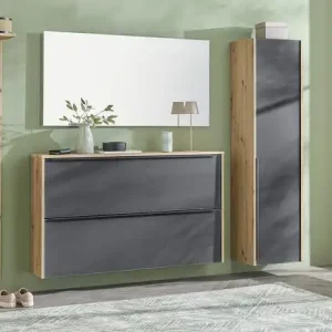 Abverkauf Wohnwert Hängeschuhschrank Arca | Eiche (Nachbildung), Anthrazit
