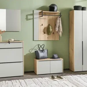 Wohnwert Garderobenschrank Arca | Eiche (Nachbildung), Sand Kracherpreis
