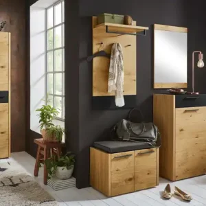 Versand Am Gleichen Tag Woodford Dielenschrank Lina | Eiche, Schwarz | Höffner