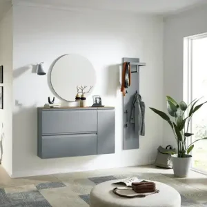 Wohnwert Hängeschuhschrank Leo | Grau, matt, Eiche (Nachbildung) Sonderangebot