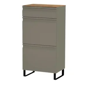 Kostenfreie Lieferung Wohnwert Schuhschrank Leo | Grau, matt, Eiche (Nachbildung), Mit Einlegeböden