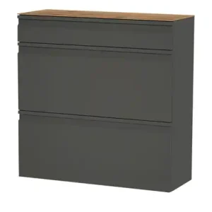 Direktkauf Wohnwert Hängeschuhschrank Leo | Anthrazit, matt, Eiche (Nachbildung), Mit Einlegeböden