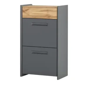 Wohnwert Schuhkommode Azzura | Anthrazit, Eiche (Nachbildung) Neue Kollektion