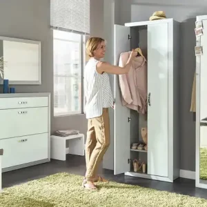 Kostenfreie Lieferung Wohnwert Mehrzweckschrank Intro | Front Glas weiß