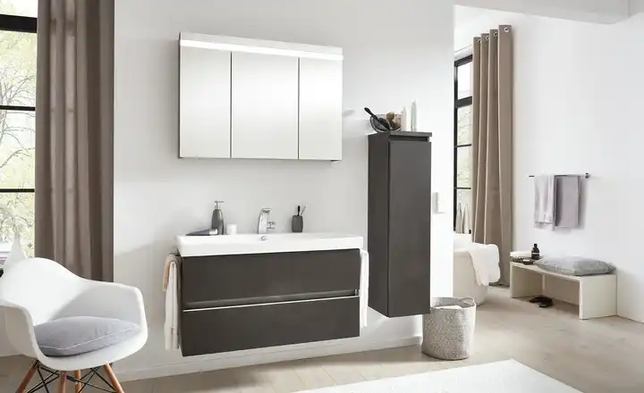 Finale Aktion Wohnwert Waschtischkombination Alea | Dunkelgrau