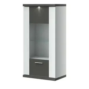 uno Hängevitrine Titan | Weiß, Graphit, links | Höffner Bestseller