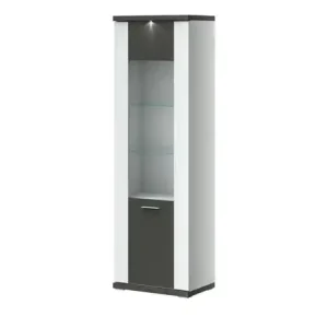 Kostenloser Versand uno Vitrine Titan | links, Weiß, hochglanz, Graphit