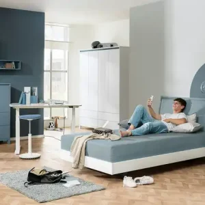 Geprüft PAIDI Kleiderschrank Olli | Dekorleiste Mattblau