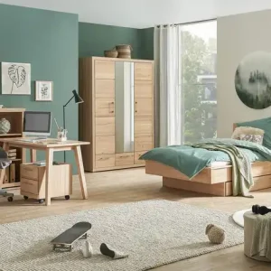 smart Kleiderschrank Oslo | silberfarben, Kernbuche, Kernbuche (Nachbildung) Begrenztes Angebot