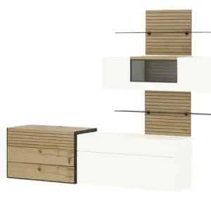 Wohnwert Wohnwand Spektrum | Polarweiß, Eiche | Höffner Gratis Versand