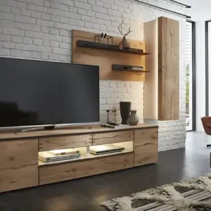 Wochenendangebot Wohnwand Light Line 6 | Weiß, Weiß, Asteiche | Höffner