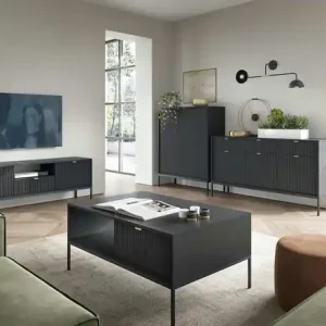 Direktkauf Selsey Highboard Vellore | Schwarz, Schwarz | Höffner