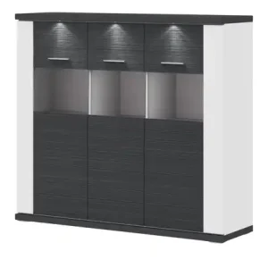 Bestpreis uno Highboard Titan | Spotbeleuchtung, Graphit, Weiß