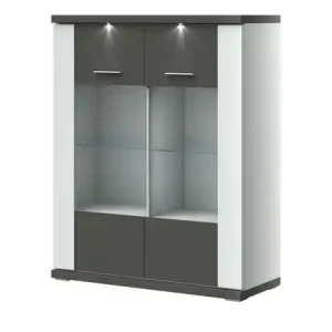 Top-Preis uno Highboard Titan | Spotbeleuchtung, Weiß, Graphit