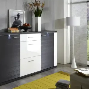 uno Sideboard Titan | Weiß, Graphit | Möbel Höffner Ausverkauf