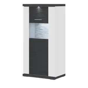 Ausverkauf uno Highboard Titan | Weiß, Graphit, links | Höffner