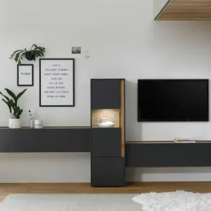 Wohnwand Cande | Eiche (Nachbildung), Anthrazit Bestseller